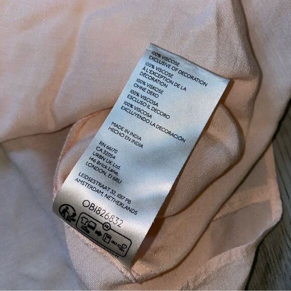 Free People Ruffle Blouse Pink Feminine XS Flowy Romantic - Picture 5 of 9